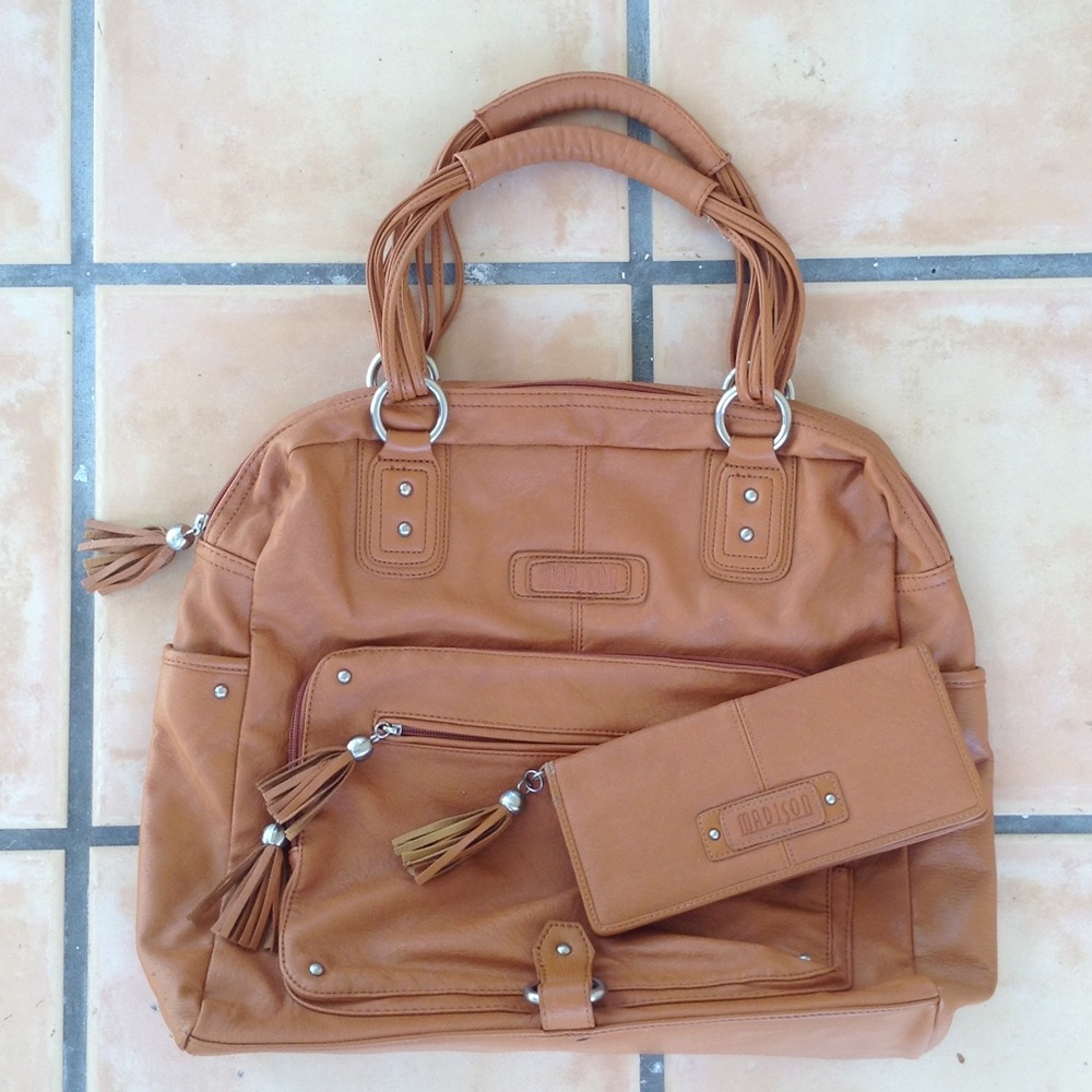 Madison By Chenson Tan-Color Bag and Wallet.